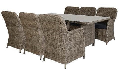 TOULOUSE DINING SET / SANDED BROWN - ROYAL RIBBON GREY