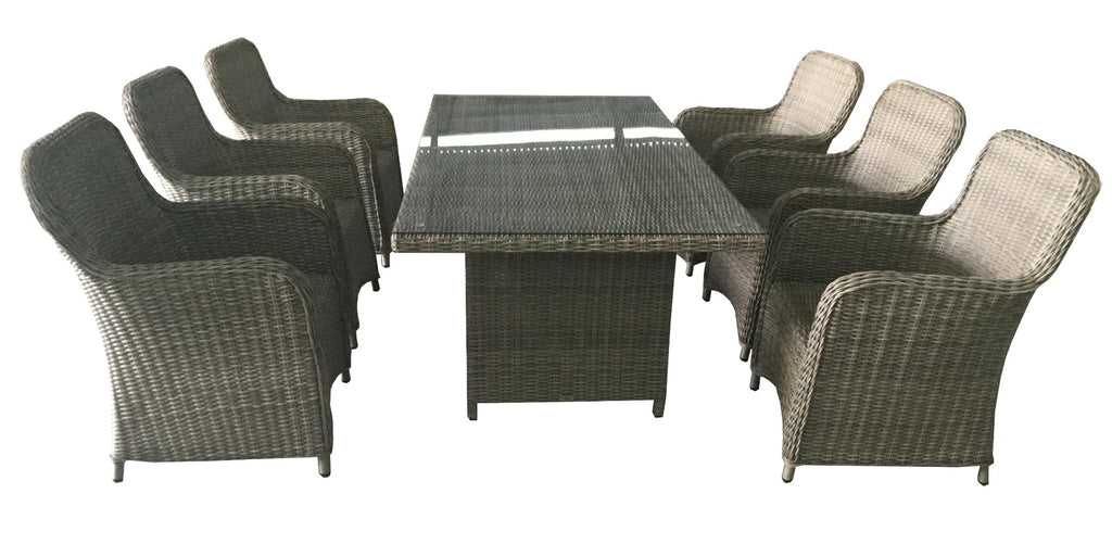 TOULOUSE DINING SET / SANDED BROWN - ROYAL RIBBON GREY