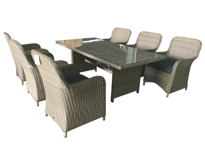 TOULOUSE DINING SET / SANDED BROWN - ROYAL RIBBON GREY