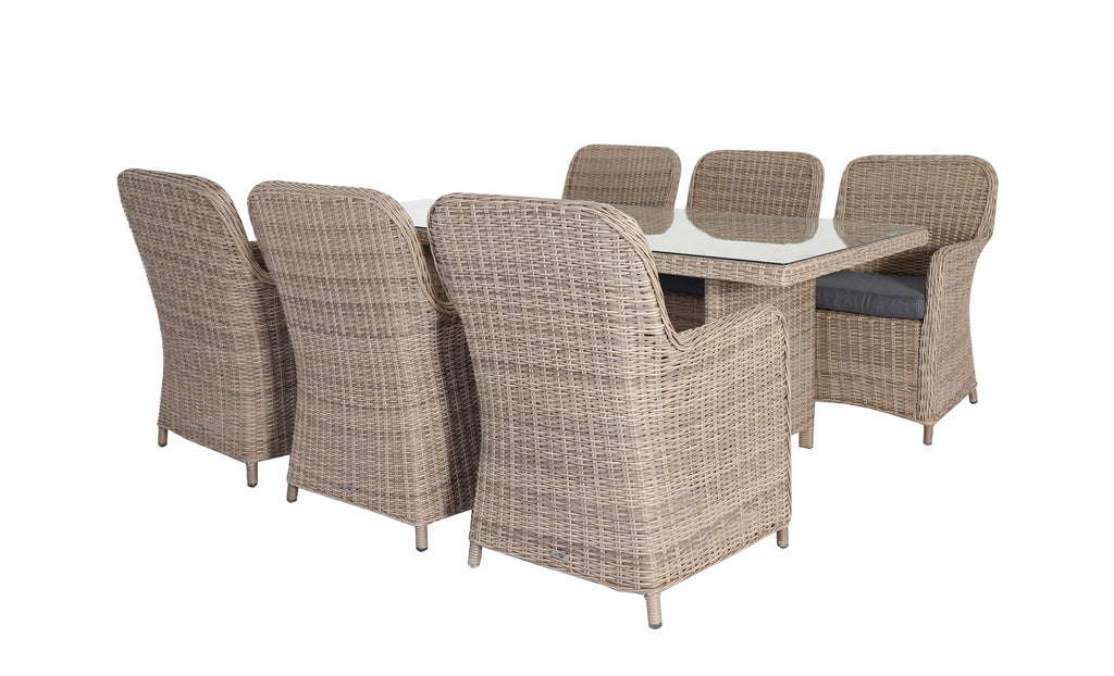 TOULOUSE DINING SET / SANDED BROWN - ROYAL RIBBON GREY