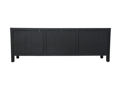 HSM Collection-Tv Meubel 3 Deur-160x42x55-Zwart-Teak Fineer