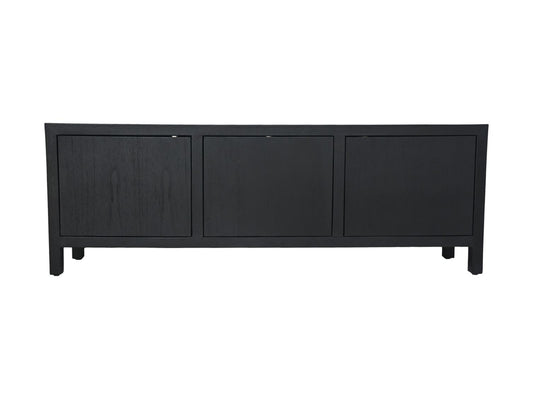 HSM Collection-Tv Meubel 3 Deur-160x42x55-Zwart-Teak Fineer