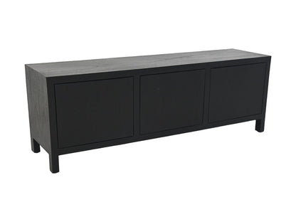 HSM Collection-Tv Meubel 3 Deur-160x42x55-Zwart-Teak Fineer