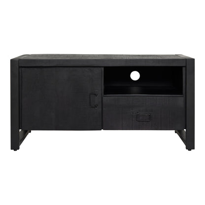 TV cabinet Boaz Black 110 cm | A door and open compartment