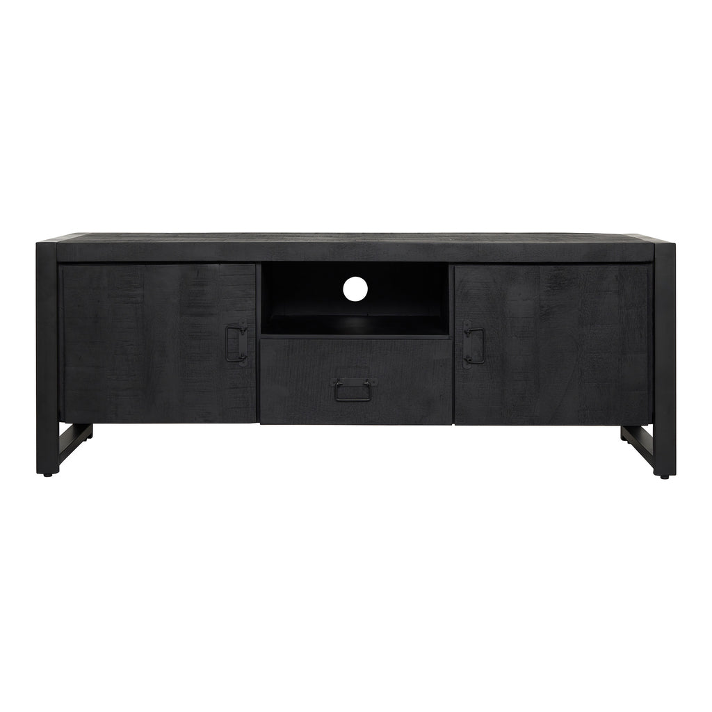 TV cabinet Boaz Black 150 cm | Two doors and a drawer