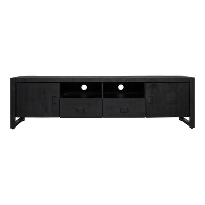 Tv meubel Boaz Black 200 cm | Twee deuren en twee lades Bakker Living