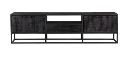 TV cabinet Denver Black 180 cm | Mango wood and steel