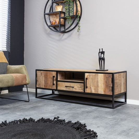 TV furniture Denver | Mango wood and steel | 145 cm