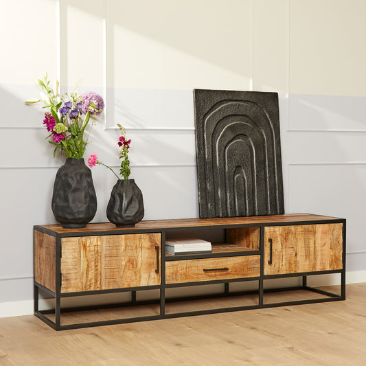 TV furniture Denver | Mango wood and steel | 180 cm