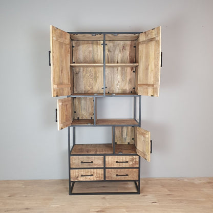 Compartment cupboard Denver | Mango wood and steel | 90 cm