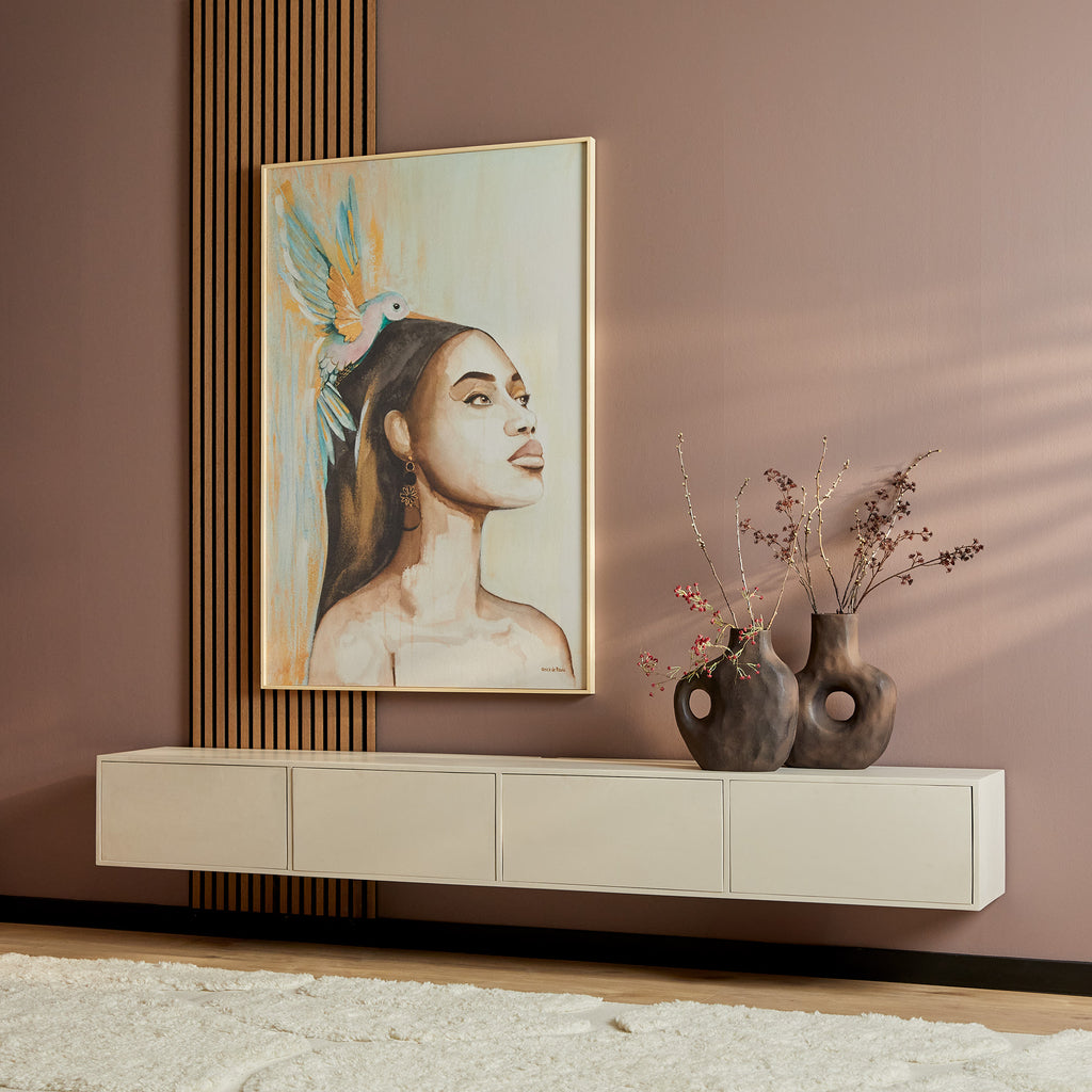 Floating TV cabinet Vision Sand | 240 cm